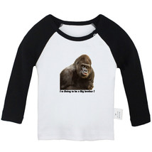 I&#39;m Going to Be a Big Brother Funny Tops Newborn Baby T-shirt Animal Gorilla Tee - £7.77 GBP+