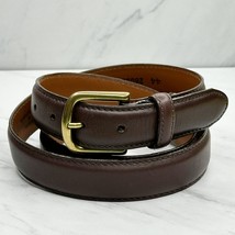 L.L. Bean Brown Genuine Full Grain Leather Chino Belt Size 44 Mens Made ... - $24.74