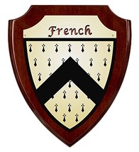 French Irish Coat of Arms Shield Plaque - Rosewood Finish - £34.81 GBP