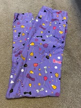 TC2 LuLaRoe Tall &amp; Curvy2 Leggings Fright Club Halloween Candy on Purple NWT - £14.77 GBP