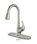 Aqua Plumb-Satin Nickel Pull-Down/Single Handle Kitchen Faucet - £74.69 GBP