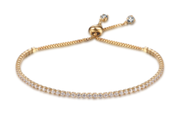 24K Gold Plating Cubic Zirconia Tennis Bracelet - £67.21 GBP