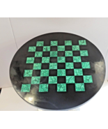 Elegant Marble Round Chess Set With Chess Pieces Semi Precious Inlay Sto... - $437.47