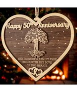 V VIBEPY 50th Anniversary 2-Layer Couples Ornament Decorative Keepsake - $95.88 MXN