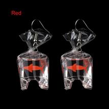 1Pair New Unique Fashion Gift Jewelry Dangle Plastic Bag Hook Fish Earrings(red) - £6.98 GBP+