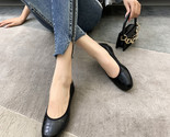 Women low heels soft foldable stone grain genuine leather casual shoes wedge round thumb155 crop