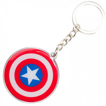 Marvel Comics Captain America Metal Shield Keychain Multi-Color - £10.25 GBP