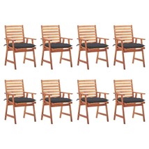  Outdoor Chair Set of 8 Anthracite Solid Acacia Wood Standard - $17,051.05 MXN