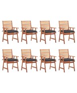  Outdoor Chair Set of 8 Anthracite Solid Acacia Wood Standard - $17,051.05 MXN