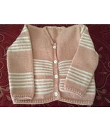 Hand Knitted Pink Rose Girls Sweater 2-3 years New! - £16.02 GBP
