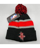 Houston Rockets Hat Youth Black Red NBA Cuffed Beanie Pom Pom Cap New - €11,04 EUR