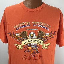 Daytona Bike Week 66th Anniversary 2007 Orange Motorcycle XL T Shirt - £19.68 GBP