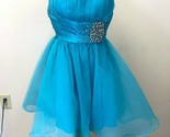 Nox Women&#39;s XS Blue Strapless Jeweled Tulle Homecoming Dress, EUC - £31.29 GBP