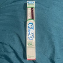 VTG Oral-B 60 Toothbrush 1985 USA Soft End-Round Bristles 4-ROW 8in Red - $49.49