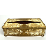 Vintage Starburst Gold Acrylic Tissue Holder Box Container Vanity MCM Ho... - £15.98 GBP