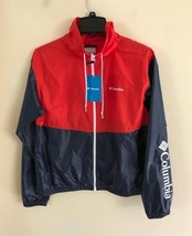 Columbia Women&#39;s Morning View Collared Windbreaker Jacket Red/Navy Regular - $35.27+