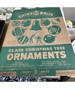 Glass Christmas Tree Ornaments Box of 12 VintageShiny Brite Box USA - £25.80 GBP