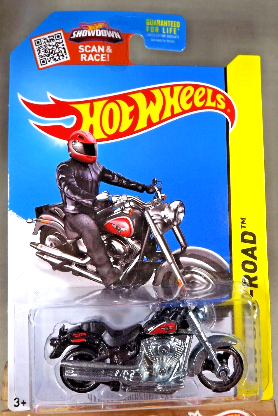 2015 Hot Wheels #82 HW Off-Road/HW Moto HARLEY-DAVIDSON FAT BOY Black w/MC3 SP