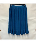 Alfani Womens XL Baroque Teal Blue Pleated Elastic Waist Midi Skirt NWT D35 - €31,94 EUR