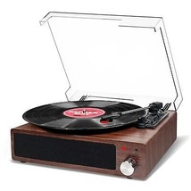 Bluetooth Turntable with 2 Built-in Stereo Speakers, 3-Speed 33/45/78 RP... - £53.50 GBP