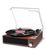 Bluetooth Turntable with 2 Built-in Stereo Speakers, 3-Speed 33/45/78 RP... - £52.74 GBP