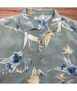 Tommy Bahama 100% Silk Mens Medium Green Floral Button Up Shirt Short Sl... - $467.22 MXN