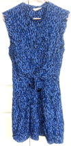 Rebecca Taylor Womens Sleeveless 8 Blue Black 100% Silk Midi Dress - $19.80