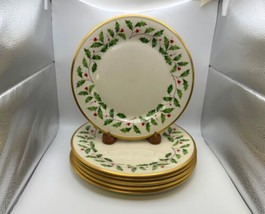 Set of 6 Lenox China HOLIDAY Christmas Dinner Plates Made in USA - $127.99