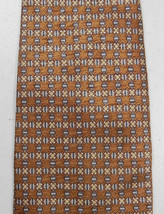 TESORO ROSSO Square Grid Tie Necktie Brown Gold Grey White Silk - $14.84