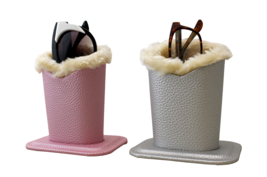 2 Pack Eyeglass Holder Stand Faux Leather with Soft Interior, Pink &amp; Silver - $17.60 CAD