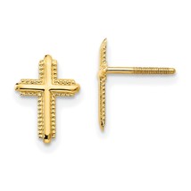 14K Gold Madi K Cross Post Earrings Jewerly - £39.37 GBP