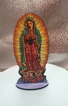 Our Lady of Guadalupe 6&quot; Laser Image on Thin Wood Statue, New #91 - £5.53 GBP