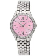 NEW* Seiko Women&#39;s SUR693 Quartz Diamond Accent Wrist Watch MSRP $200! - £80.70 GBP