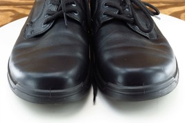 Hotter Shoes Sz 8 M Black Derby Oxfords Leather Men Burton - £31.15 GBP