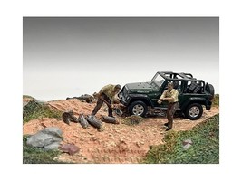 &quot;4X4 Mechanics&quot; 2 Piece Diecast Figure Set 2 for 1/43 Scale Models by American - £21.12 GBP