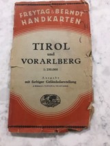 Vintage German Language Tirol &amp; Vorarlberg Austrian Map Freytag &amp; Berndt... - $25.00