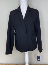 Lands End Outfitter’s NWT Women’s Button Up Blazer Jacket Size 10 Black B5 - £23.28 GBP