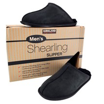 KS Slippers Sheepskin Men&#39;s 10 Shearling Suede Real Fur Slides House Shoes - £29.15 GBP