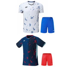 Men&#39;s sportswear, sports top, tennis shirt, badminton set, T-shirt and shorts - £27.27 GBP
