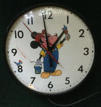 Unique Vintage Handpainted Mickey Mouse Wall Clock - Works! - 16.5” Diam... - $284.05