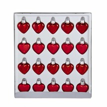 Kurt Adler Petite Treasures Mini Red Heart Ornament, Set of 20 - £25.57 GBP