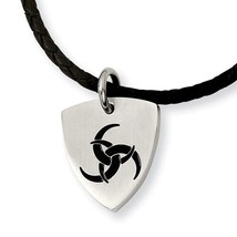 Stainless Steel Enameled Pendant On A braided Cord 18 Inch Necklace - €43,71 EUR