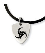 Stainless Steel Enameled Pendant On A braided Cord 18 Inch Necklace - €43,09 EUR
