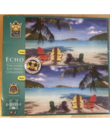 NEW Echos Of Paradise Beach 2 Sided 1000 Pc Flip Puzzle Ocean Palm Trees - £12.69 GBP