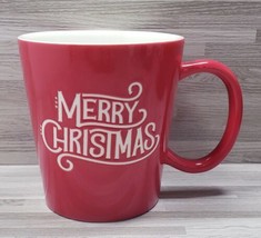 Hallmark &quot;Merry Christmas&quot; 16 oz. Coffee Mug Cup Red &amp; White - £11.52 GBP