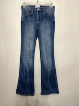Abercrombie Kids High Rise Flare Blue Jeans Seam Detail 13/14 Regular - $19.62
