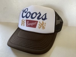 Vintage Coors Banquet Beer Hat Trucker Hat  Brown Summer Party Cap Unworn - $15.01