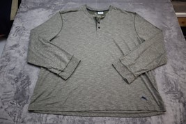 Tommy Bahama Shirt Mens XXL XXLarge Gray Blue Marlin Long Sleeve Henley Casual - £17.89 GBP