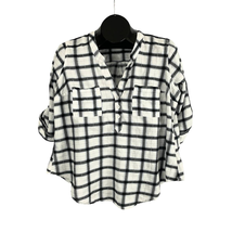 Torrid Harper Cotton Pullover 3/4 Sleeve Blouse Sz 00 Plaid Casual Women&#39;s - £13.66 GBP