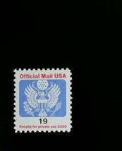 1991 19c Eagle Official Mail USA Red &amp; Blue Scott O147 Mint F/VF NH - $1.24